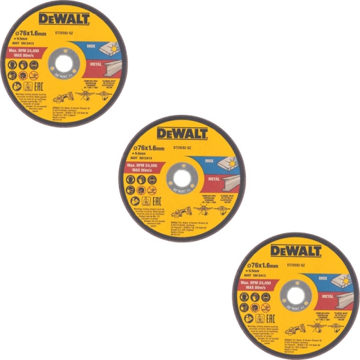 Набор кругов отрезных DeWALT DT20592 - 3 Набор кругов отрезных DeWALT DT20592 - 3