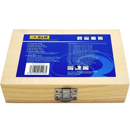 Набор фрез S&R для дерева 15 шт 8 мм - 4