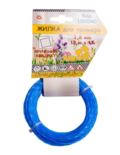 Жилка для тримера VIROK 10V041 "Кручений КВАДРАТ" Жилка для тримера VIROK 10V041 "Кручений КВАДРАТ"