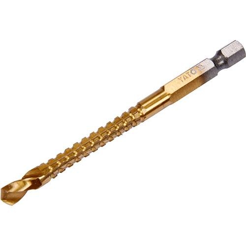 Сверло фрезеровочное по металлу YATO YT-44824 HSS-TIN 6.5 x 89 мм HEX - 1/4" Сверло фрезеровочное по металлу YATO YT-44824 HSS-TIN 6.5 x 89 мм HEX - 1/4"