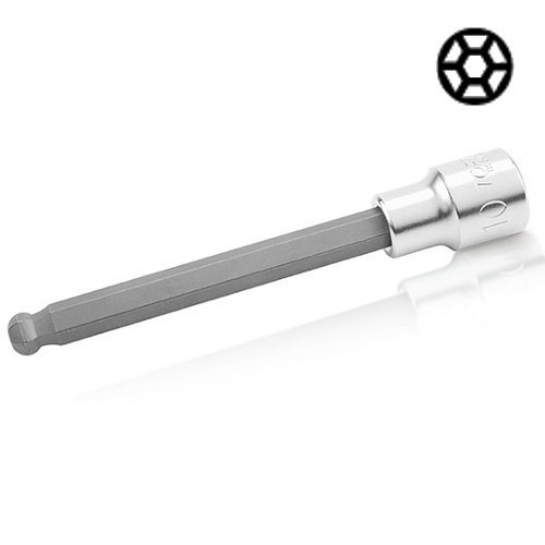 Головка з насадкою TOPTUL HEX 10 мм 140 мм 1/2" з кулею BCSA1610 Головка з насадкою TOPTUL HEX 10 мм 140 мм 1/2" з кулею BCSA1610