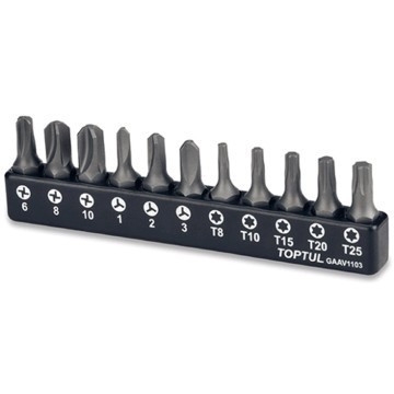 Набор бит для шуруповерта TOPTUL 1/4" 11 ед. GAAV1103 Набор бит для шуруповерта TOPTUL 1/4" 11 ед. GAAV1103