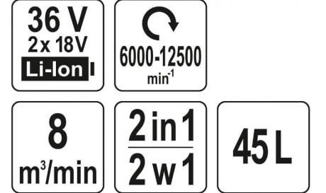 Порохотяг для листя акум. YATO YT-85175 12500 об/хв (БЕЗ АКБ) - 4