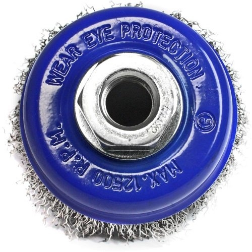 Щетка чашечная S&R 136133075 рифленая проволока 75 мм - 3