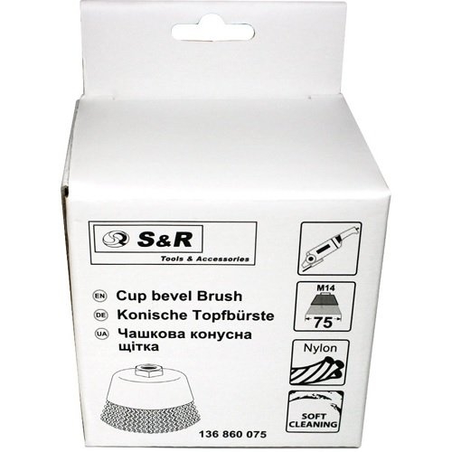 Щетка чашечная S&R 136860075 75 мм нейлоновая - 2
