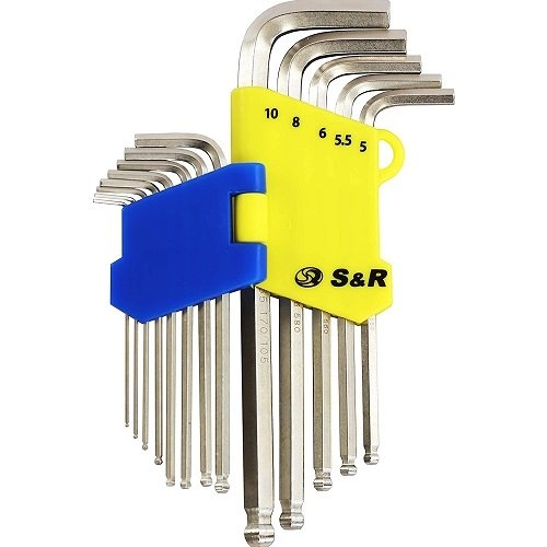 Набор шестигранных ключей S&R 365307013 с шариковым окончанием 13 шт. - 2