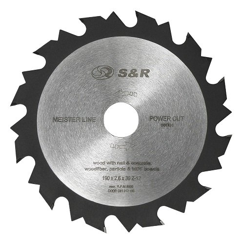 Диск пильный S&R Meister Power Cut 190x30x2,6мм 12Z (241012190) Диск пильный S&R Meister Power Cut 190x30x2,6мм 12Z (241012190)
