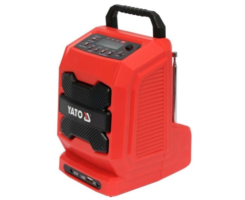 Радио от электросети-230 В и аккумулятора Li-Ion 18 V YATO YT-82940 громкоговоритель-3 Вт, частоты FM, AM, Bluetooth Радио от электросети-230 В и аккумулятора Li-Ion 18 V YATO YT-82940 громкоговоритель-3 Вт, частоты FM, AM, Bluetooth