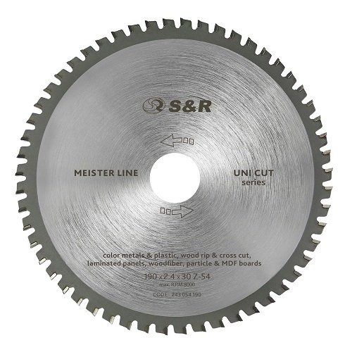 Диск пильний S&R Meister UniCut 190x30x2,4 мм 54Z (243054190) Диск пильний S&R Meister UniCut 190x30x2,4 мм 54Z (243054190)