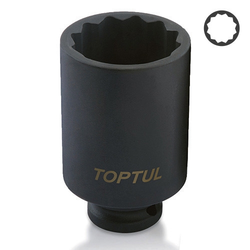 Ударна головка довга TOPTUL 1/2" 32 мм 12-гранна KABJ1632 Ударна головка довга TOPTUL 1/2" 32 мм 12-гранна KABJ1632