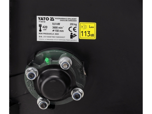Подрібнювач гілок бензиновий YATO YT-86158 - 9