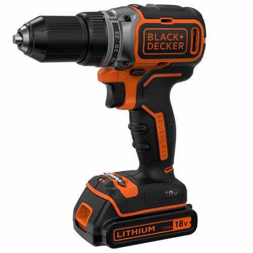 Аккумуляторная бесщёточная дрель-шуруповёрт BLACK+DECKER BL186KB - 1