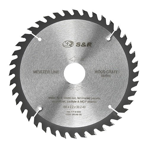 Диск пильный S&R Meister Wood Craft 185x30/16/20x2,2 мм 40Z (238040185) Диск пильный S&R Meister Wood Craft 185x30/16/20x2,2 мм 40Z (238040185)