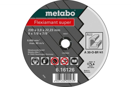 Відрізний диск по алюмінію Metabo Flexiamant Super A 30-O, 125 x 2.5 x 22.23 мм 616752000 - 1