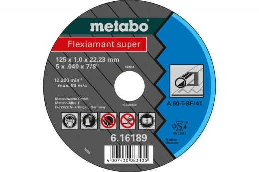Відрізний диск Metabo Flexiamant Super A 46-T, 125 x 1.6 x 22.23 мм 616192000 Відрізний диск Metabo Flexiamant Super A 46-T, 125 x 1.6 x 22.23 мм 616192000