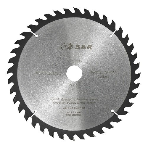 Диск пильный S&R Meister Wood Craft 250х30х2,6мм 40Z (238040250) - 1