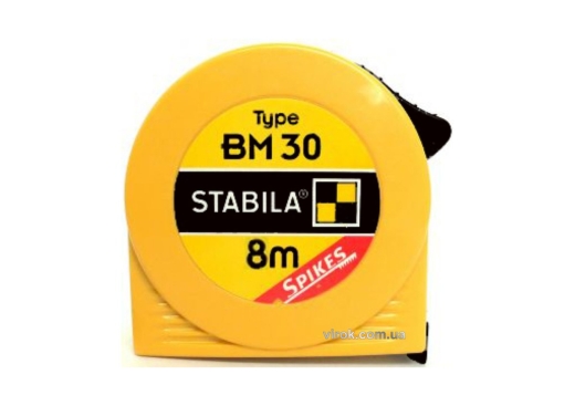 Рулетка STABILA Type BM30 8 м x 25 мм, пласт. корпус з сталевою стрічкою - 1