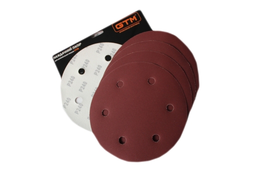 Круг шліфувальний GTM 10689 215 мм, P-180 на липучці 5 шт - 1