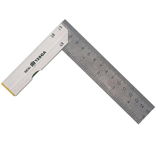Угольник с уровнем VOREL 18380 L= 150 мм/5", метрическая и дюймовая шкала, алюминий + сталь - 1
