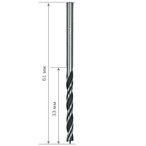 Сверло по дереву S&R спиральное 3 х 60 мм - 4