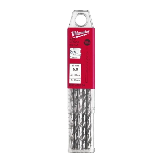 Свердло по металу Milwaukee 4932430334 HSS-G DIN340 (5,0x132 мм) 10 шт. Свердло по металу Milwaukee 4932430334 HSS-G DIN340 (5,0x132 мм) 10 шт.
