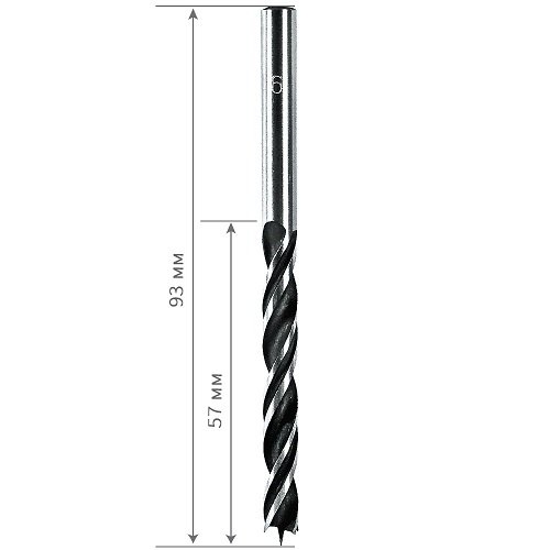 Свердло по дереву S&R спіральне 6 х 92 мм - 3