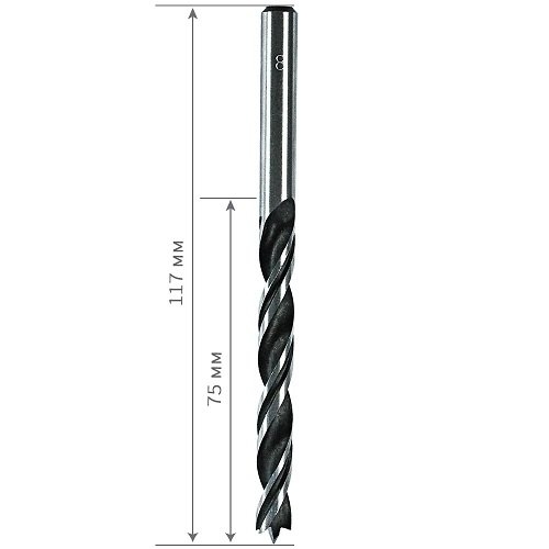 Сверло по дереву S&R спиральное 8 х 115 мм - 3