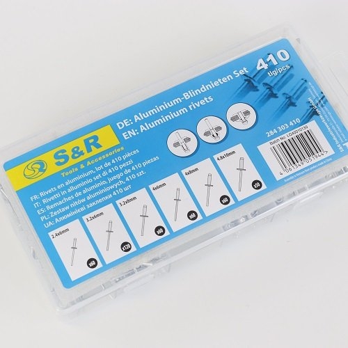 Набор заклепок S&R алюминиевых 410 шт - 13