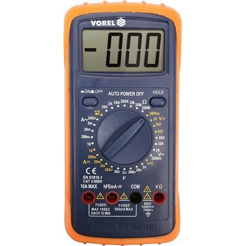 Мультиметр для измерения электрических параметров VOREL 81783 цифровой, высота цифр 25 мм Мультиметр для измерения электрических параметров VOREL 81783 цифровой, высота цифр 25 мм