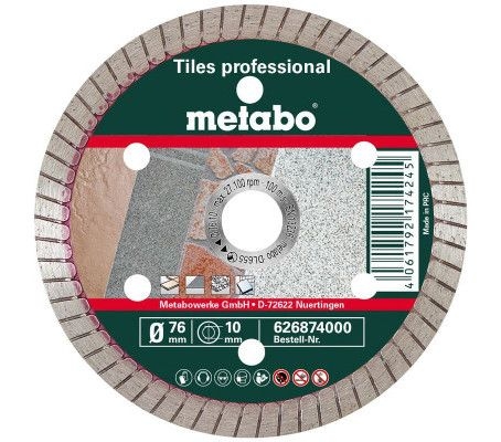 Алмазний диск для кераміки Metabo Professional TP 76x10 мм 626874000 Алмазний диск для кераміки Metabo Professional TP 76x10 мм 626874000