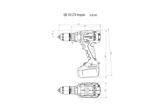 Аккумуляторный ударный шуруповерт Metabo SB 18 LTX Impuls Каркас + MetaLoc (602192840) - 3