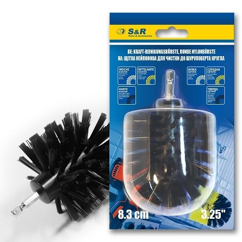 Щетка нейлоновая черная S&R 83 мм круглая жесткая - 1