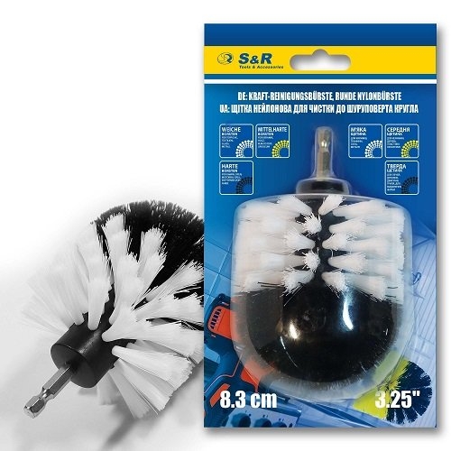 Щетка нейлоновая белая S&R 83 мм круглая мягкая - 1
