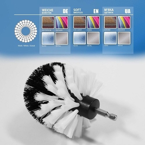 Щетка нейлоновая белая S&R 83 мм круглая мягкая - 3