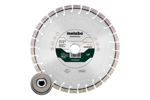 Комплект Metabo алмазный универсальный диск UP 230 мм + быстрозажимная гайка Quick 628583000 Комплект Metabo алмазный универсальный диск UP 230 мм + быстрозажимная гайка Quick 628583000