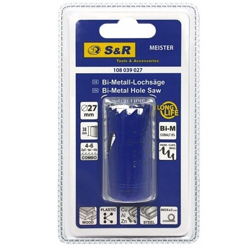 Кільцева пилка S&R Meister 27 мм HSS-Co8% М42 - 2