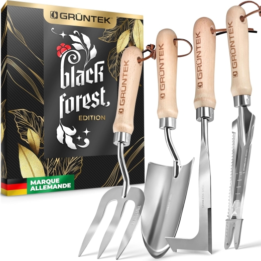 Набір ручного садового інструменту GRUNTEK "Black Forest Edition" з 4-х предметів, нержавіюча сталь - 5