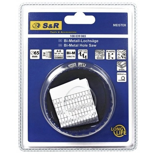 Кольцевая пилка S&R Meister 65 мм HSS-Co8% М42 - 2