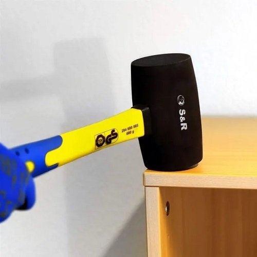 Молоток S&R резиновый черный d75 мм 910 г фибергласс - 2