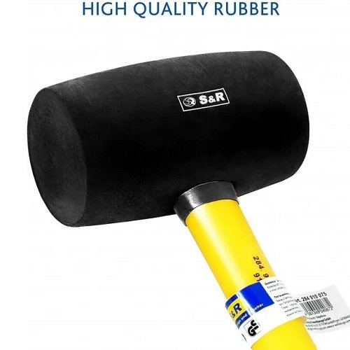 Молоток S&R резиновый черный d75 мм 910 г фибергласс - 5