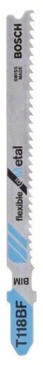 Пилочка для лобзика Bosch Flexible for Metal T 118 BF, 100 шт - 1