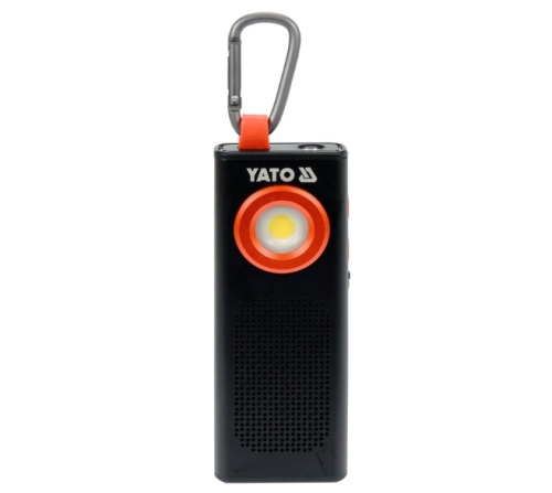 Ліхтар світлодіодний акумуляторний YATO YT-08557 Li-Po 3.7 В, 2000 mАГод, 500 Lm, динамік 3W Bluetooth Ліхтар світлодіодний акумуляторний YATO YT-08557 Li-Po 3.7 В, 2000 mАГод, 500 Lm, динамік 3W Bluetooth
