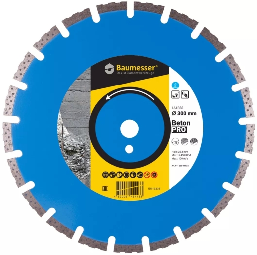 Диск алмазный 1A1RSS/C1 300x3,0/2,0x10x25,4-11,5-18 HIT Baumesser Beton PRO - 1