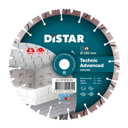 Диск алмазный Distar HIT Technic Advanced 232 x 2,6/1,8 x 12 x 22,23-16 1A1RSS/C3 - 1