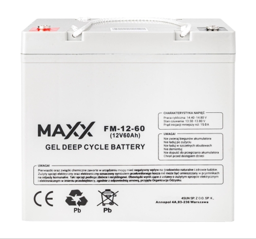 Аккумулятор гелевой 4SUN DEEP CYCLE MAXX 60Ah 12V FM-12-60Ah - 1