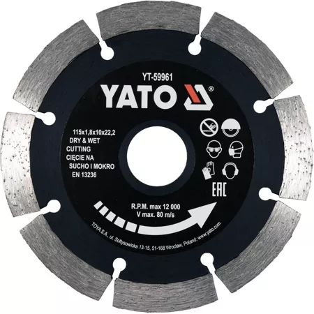 Диск отрезной Yato 115x1.8x10x22.2 мм (YT-59961) - 1