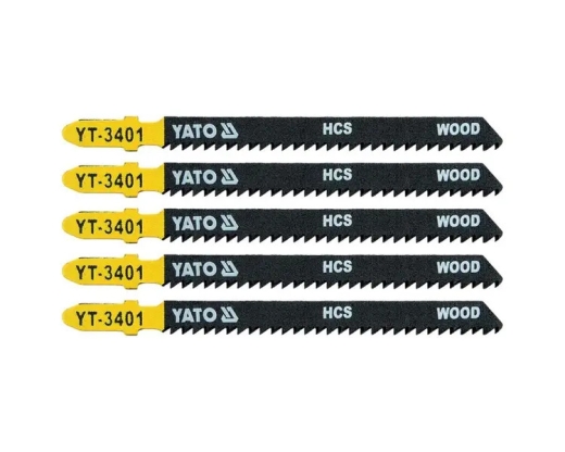 Пильные полотна обратного реза по дереву YATO HCS 10TPI, 100/75 мм, хвостовик Т, 5 шт - 1