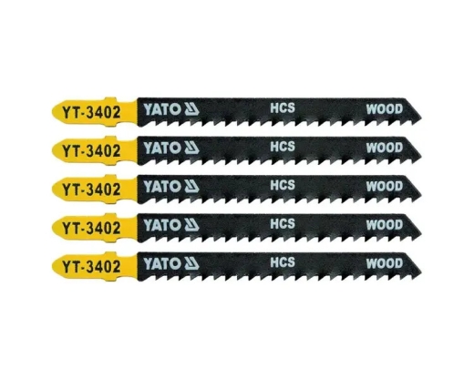 Пильные полотна обратного реза по дереву YATO HCS 8TPI, 100/75 мм, хвостовик Т, 5 шт - 1