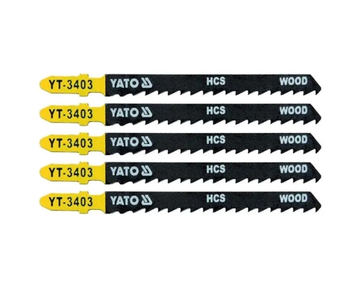 Пильные полотна обратного реза по дереву YATO HCS 6TPI, 100/75 мм, хвостовик Т, 5 шт - 1