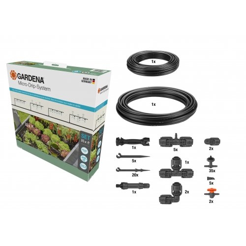 Комплект для полива Gardena Micro-Drip-System Raised Bed Set для высоких грядок на 35 растений (13455-20.000.00) - 1